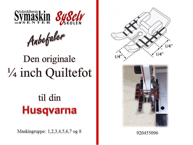 Hovedbilde Husqvarna 1/4 Inch Quiltefot