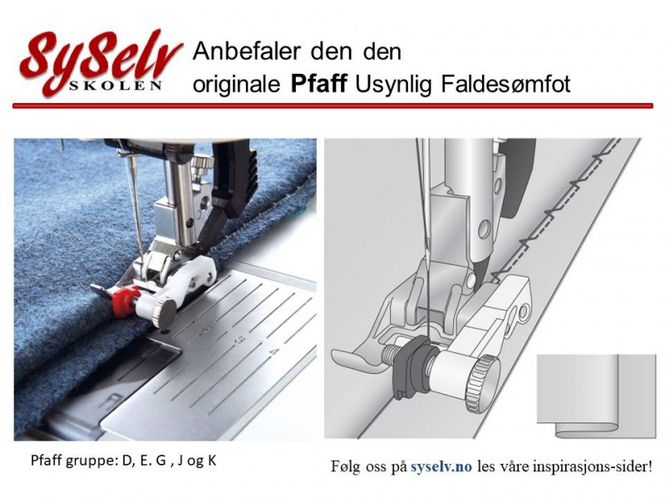Hovedbilde Pfaff Usynlige Faldesømfot