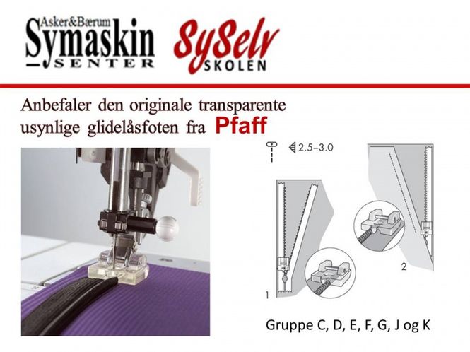 Hovedbilde Pfaff usynlig glidelåsfot ...