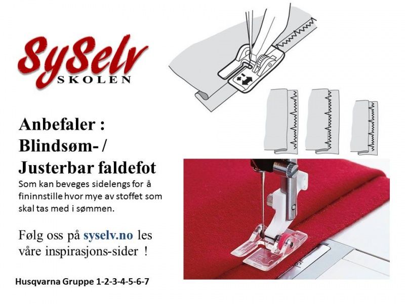 Husqvarna Blindsøm- Justerbar faldefot