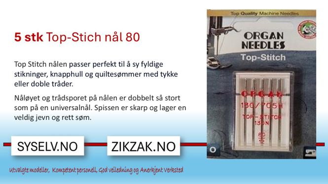 Hovedbilde 5pk Organ TopStich 80